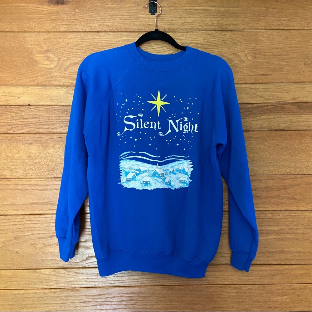 Vintage Silent Night Christmas graphic sweatshirt